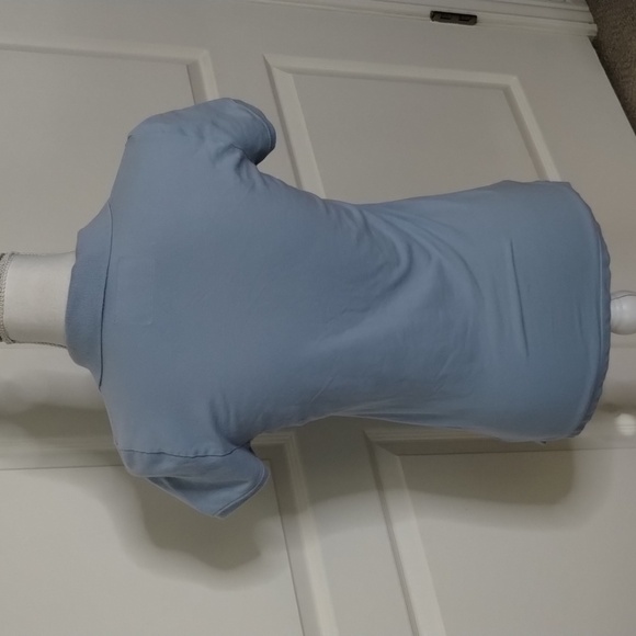 Aeropostale baby blue partial button 90's fitted top short sleeve size large - Picture 4 of 12